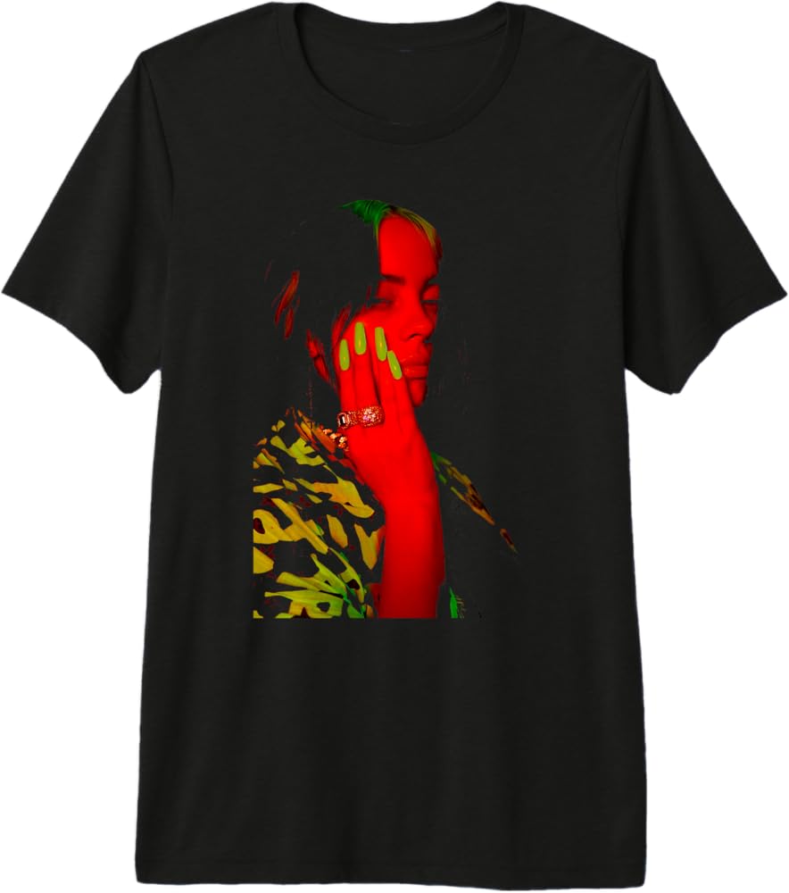 Amazon.com: Official Billie Eilish Red Photo Neon Black Premium